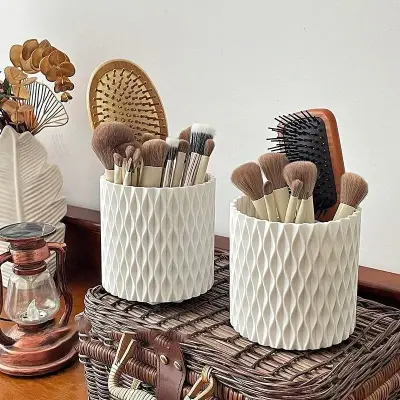 1 Pc 360° Rotating Makeup Organizer | Makeup Brush & Lipstick Holder | Cosmetic Storage Box
