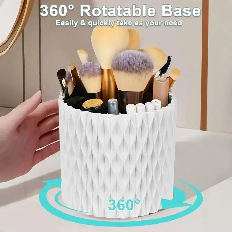 1 Pc 360° Rotating Makeup Organizer | Makeup Brush & Lipstick Holder | Cosmetic Storage Box - photo 3
