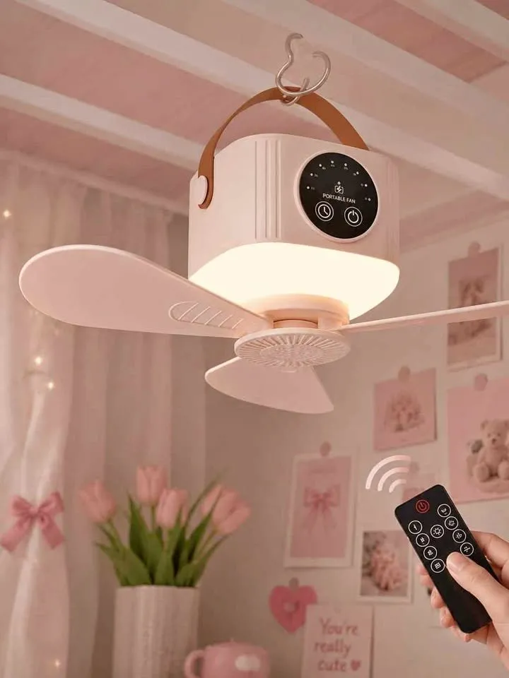 2 in 1 Rechargeable Portable Fan with Light for Sale in Gulistan-e-Jauhar, Karachi - photo 1