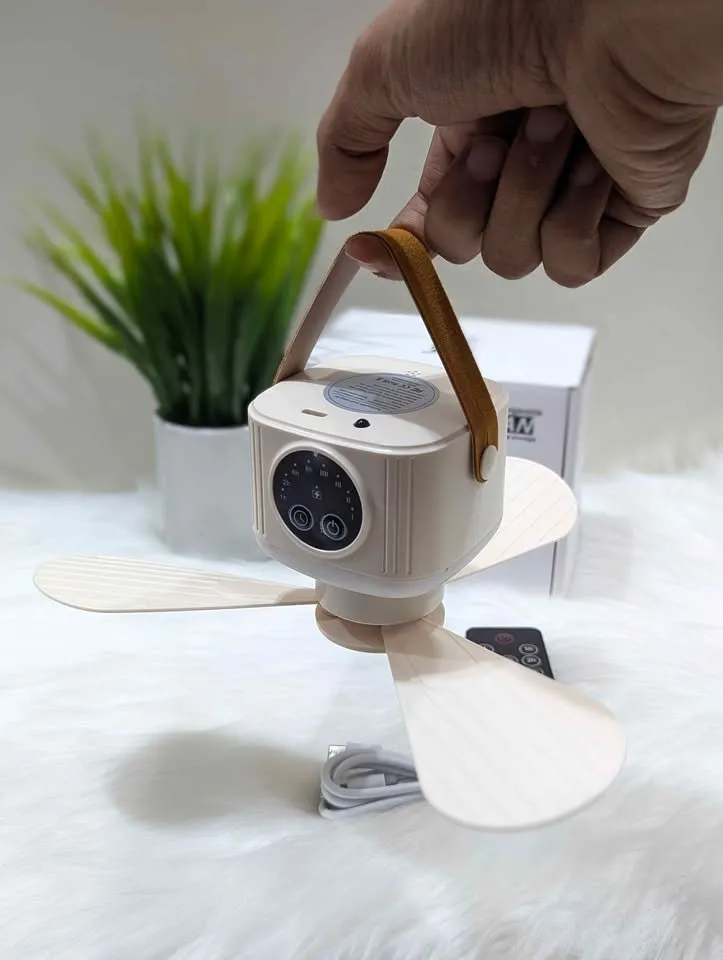 2 in 1 Rechargeable Portable Fan with Light for Sale in Gulistan-e-Jauhar, Karachi - photo 4
