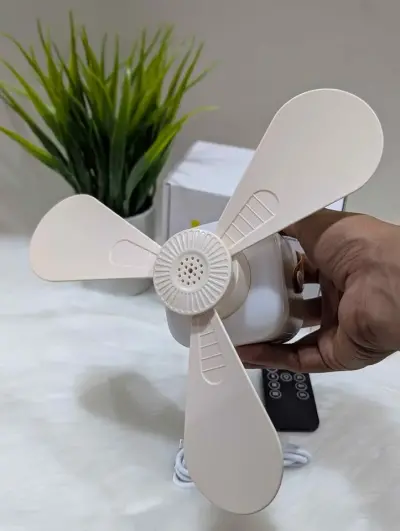 2 in 1 Rechargeable Portable Fan with Light for Sale in Gulistan-e-Jauhar, Karachi - photo 5