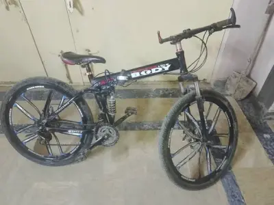 26" Folding Bicycle with Mag Rims, Disc Brakes & Dual Suspension For Sale in Gulistan-e-Jauhar Block 13 | Karachi Ads - photo 2