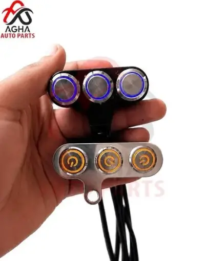 3in1 Switch Handlebar Adjustable Mount Waterproof Switches ON-OFF Buttons For Headlight With Led Function For Sale in Bahadurabad | Karachi Ads