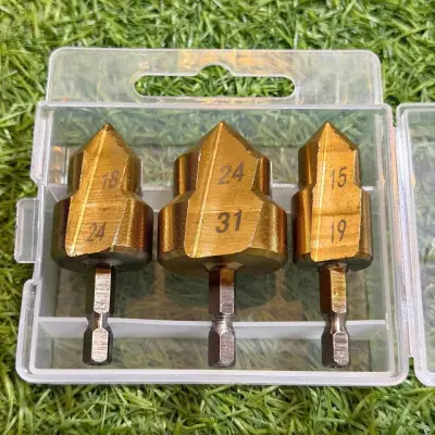 3PCS Step Drill Bit Set | 15–31mm | Titanium Coated HSS | Wood & Metal Hole Opener