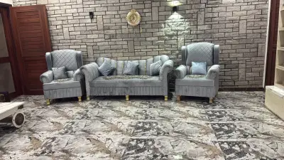 5 seater light blue heavy duty sofa set | KarachiAds - photo 2