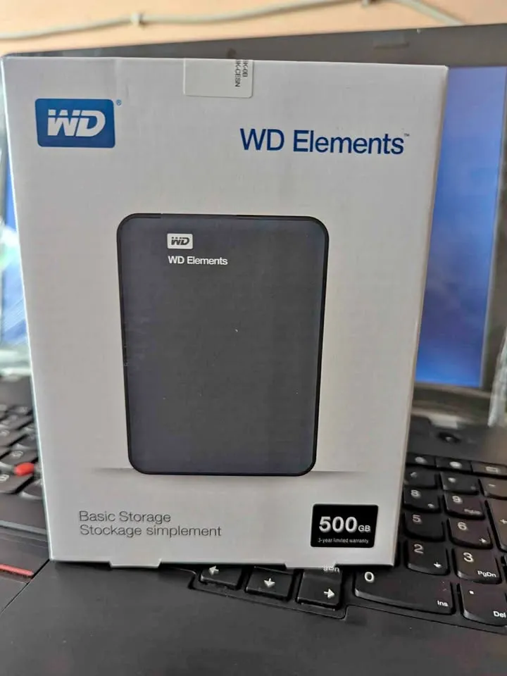 500GB External Hard Drive WD Elements Box Packed For Sale in Orangi Town, Karachi - photo 1