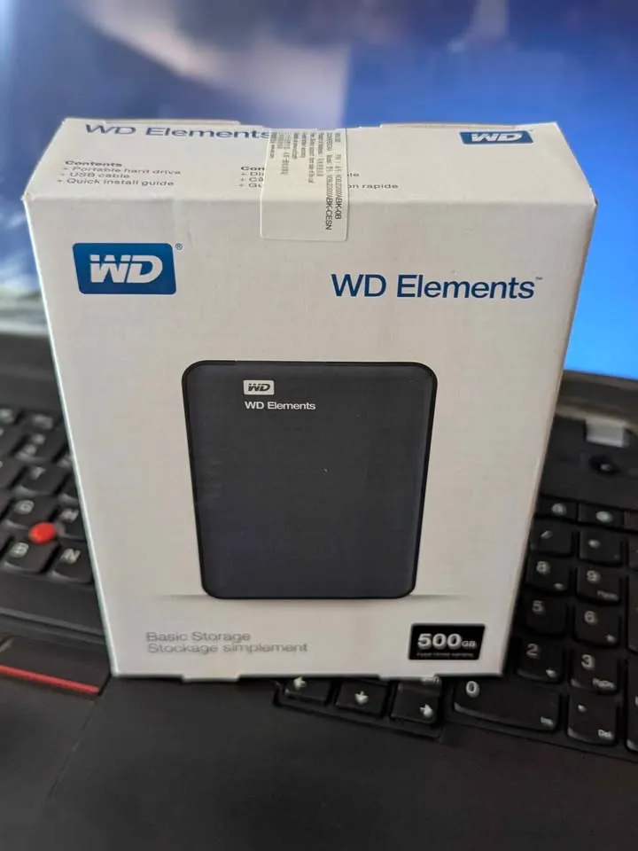 500GB External Hard Drive WD Elements Box Packed For Sale in Orangi Town, Karachi - photo 3
