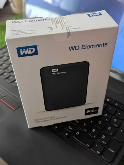 500GB External Hard Drive WD Elements Box Packed For Sale in Orangi Town, Karachi - photo 4