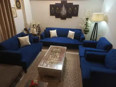 Elegant Blue Sofa Set For Sale in Bahadurabad | KarachiAds