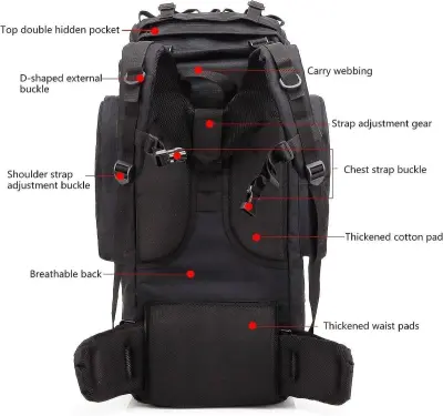 🏕️ 80L+ Tactical Hiking Backpack – Built for Every Adventure T For Sale in North Karachi | Karachi Ads - photo 4