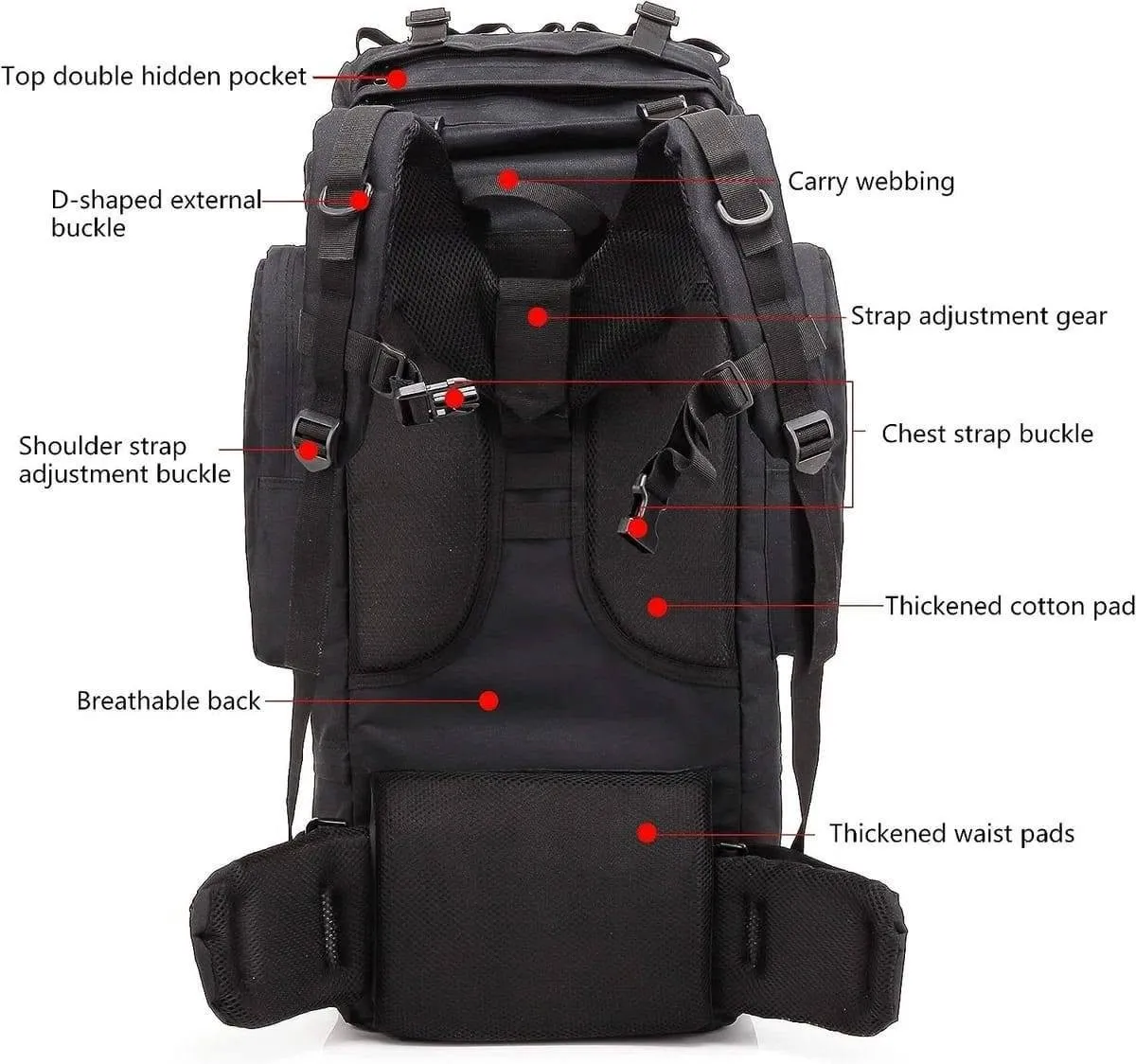 🏕️ 80L+ Tactical Hiking Backpack – Built for Every Adventure T For Sale in North Karachi | Karachi Ads - photo 4