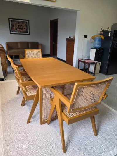 1 sofa cane and solid wood with 1 centre table and 2 side table For Sale in Karachi, Karachi - photo 7