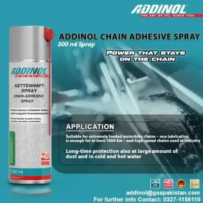 Addinol Chain Adhesive Spray 500ml | Motorcycle Chain Lube & Cleaner For Sale in DHA Defence Phase 2 | Karachi Ads