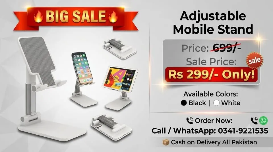 📱 Adjustable Foldable Mobile Phone Stand - photo 1