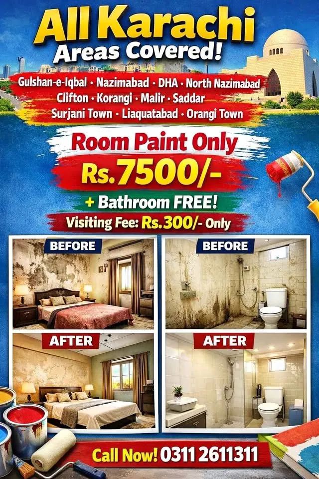 All paint service in Gulistan-e-Jauhar | Karachi Ads - photo 1