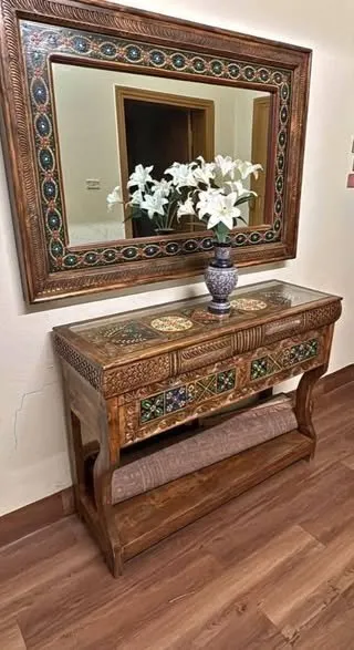 Antique style console table with frame Made of solid wood - photo 1