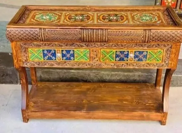 Antique style console table with frame Made of solid wood - photo 2