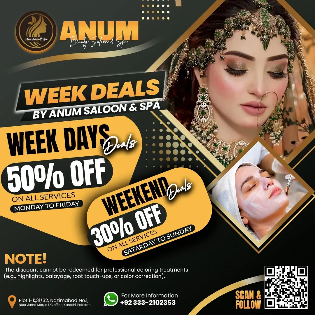 Anum Beauty Saloon & Spa, enjoy premium hair services in Gulistan-e-Jauhar | Karachi Ads - photo 1