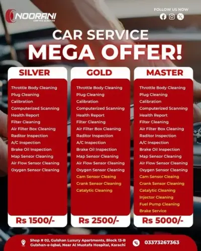 At Noorani Car A/C & Autos, we’ve lined up 3 massive service packages tailored to your car's needs