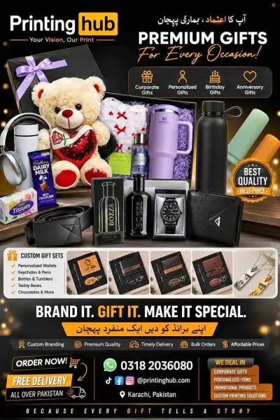 At Printing Hub, we create memorable gifts with your name, logo, or custom design