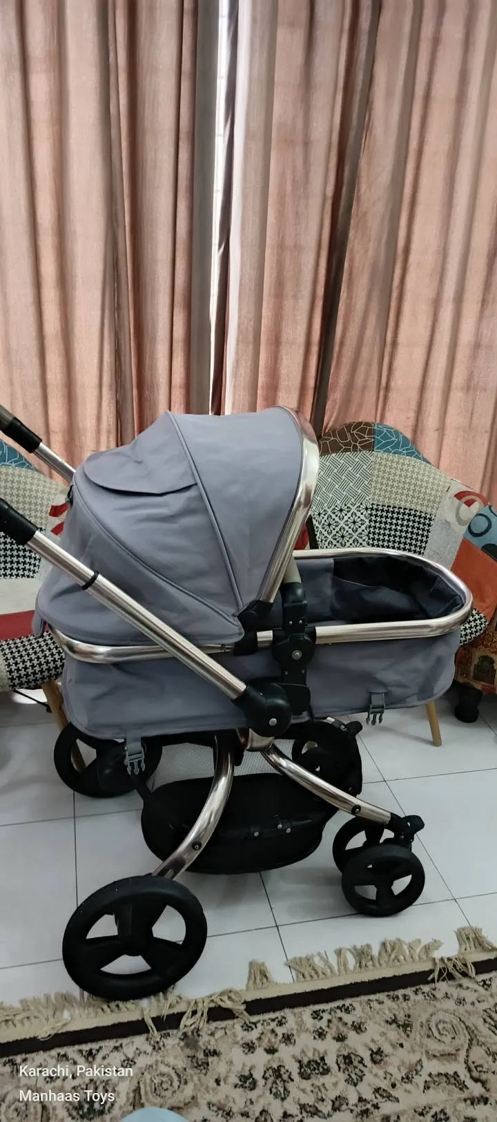 Baby pram🩶 For Sale in Gulistan-e-Jauhar | Karachi Ads - photo 3