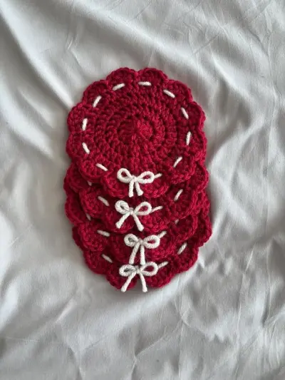 Beautiful handmade crochet tea coaster ☕🧶✨