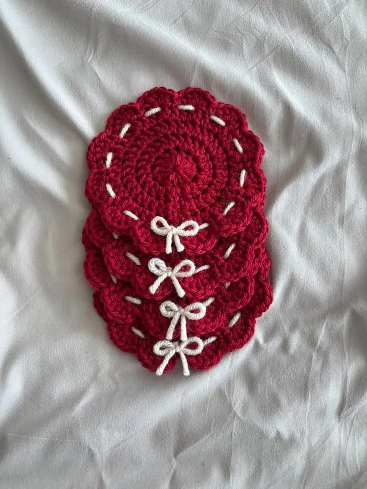 Beautiful handmade crochet tea coaster ☕🧶✨ - photo 1