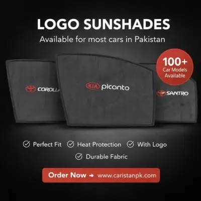 ☀️ Car Logo Sunshades Now Available For Sale in University Road | Karachi Ads