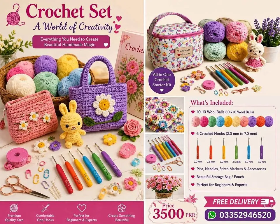 Crochet set with yarn - photo 1
