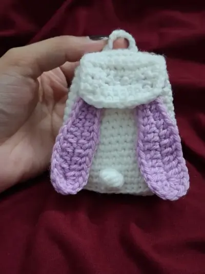 🐰 Cute Crochet Bunny Bag Keychain | Handmade Keychain