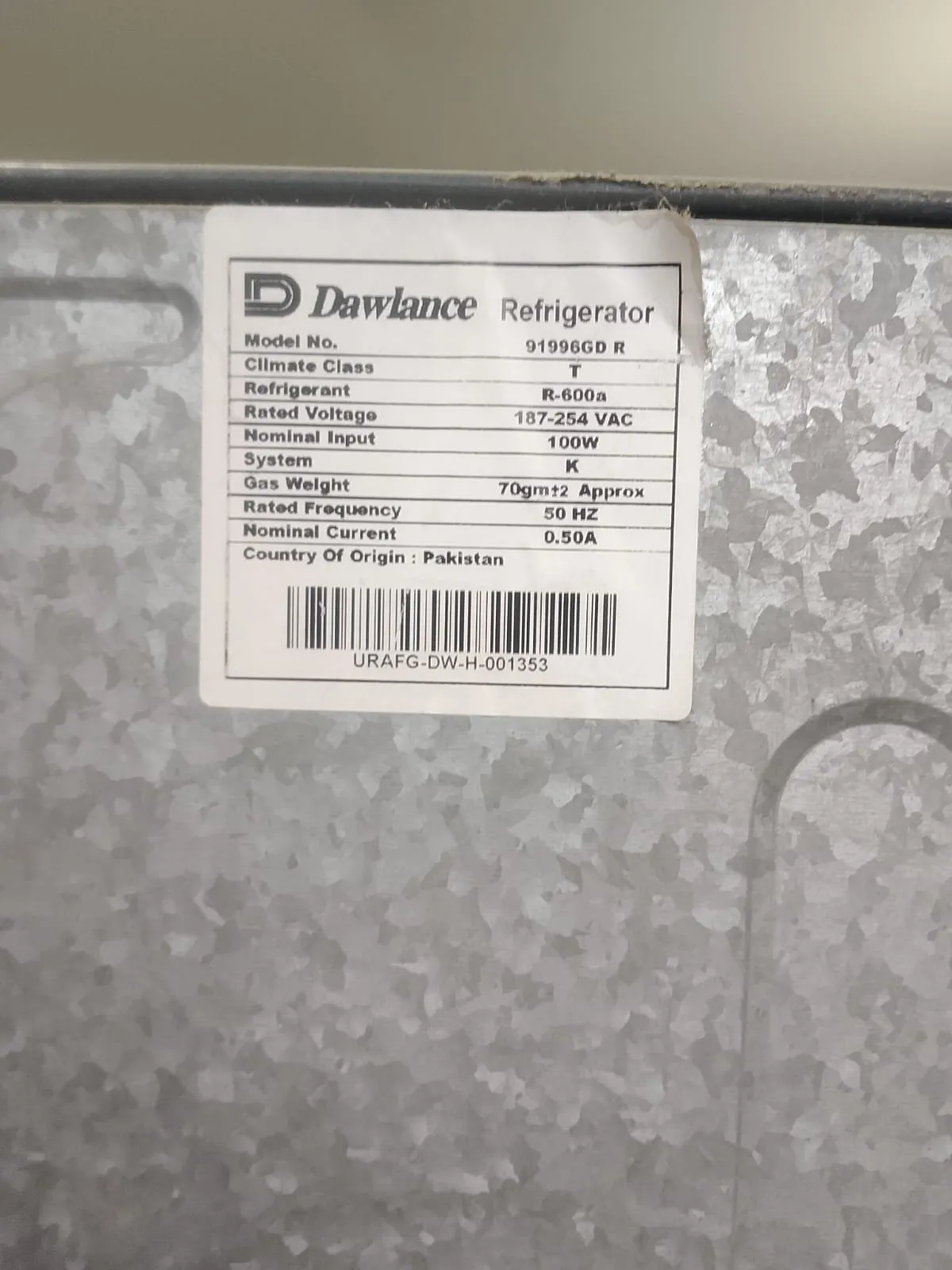 Dawlance Refrigerator (Model 91996GD R) - Brown Glass Door - Excellent Condition - photo 4