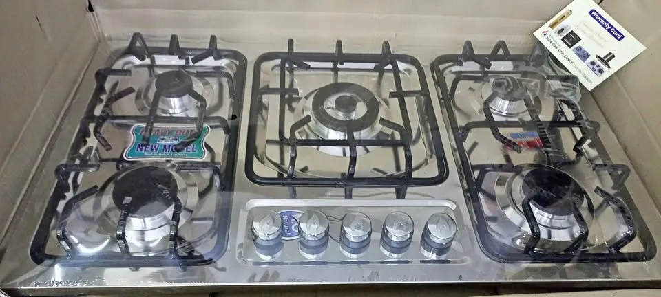 DEAL'S IN ALL KINDS OFF GAS APPLIANCES 5 BURNER STAINLESS STEEL STOVE CONTACT for Sale in Gulistan-e-Jauhar, Karachi - photo 1