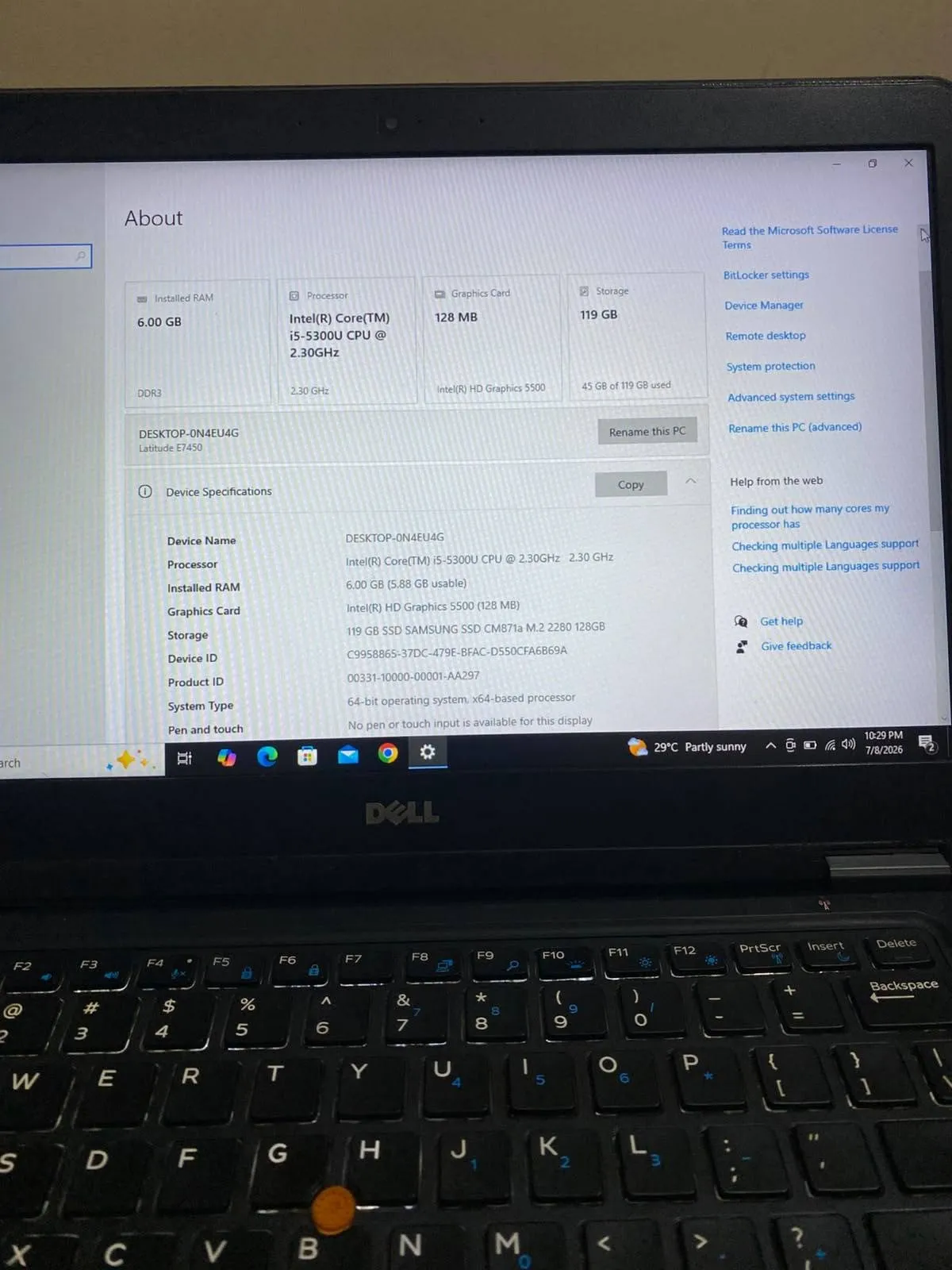 Dell latitude e 7450 For Sale in New Karachi, Karachi - photo 3