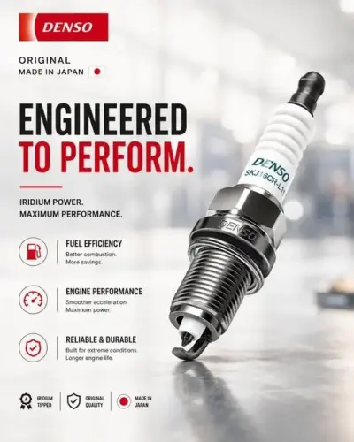 Denso Iridium Spark Plug Made in Japan. Available for Toyota, Honda, Suzuki, Hyundai and Other vehicle make and models.
