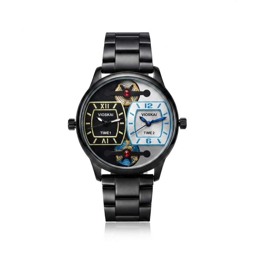 Dual Dial Metal Band Watch for Men - photo 4