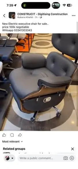 Electric executive. Chair for sale…  Recliner electric button with footrest