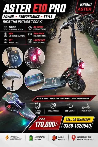 electric scooty E10 pro For Sale in Saddar | Karachi Ads