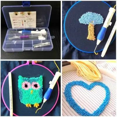 Embroidery Knitting Poke Pin Pen Kit Stitching Tool Punch Needle Magic Embroidery Needle Pen DIY - photo 2