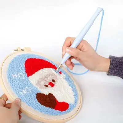 Embroidery Knitting Poke Pin Pen Kit Stitching Tool Punch Needle Magic Embroidery Needle Pen DIY - photo 3