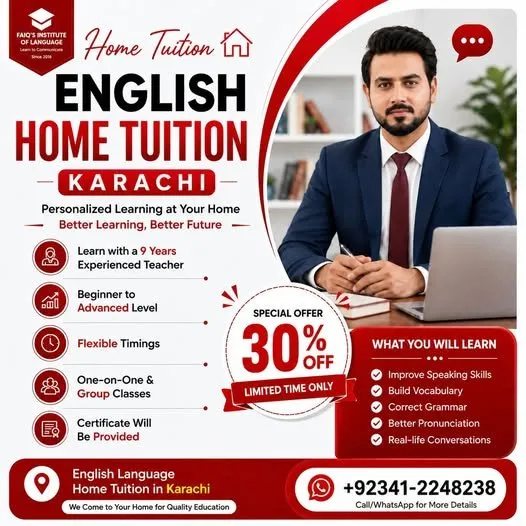 English Language Home Tuition – Karachi - photo 1