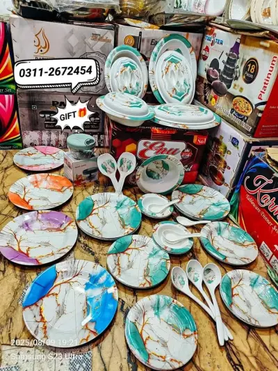 Fabulous Marble Design Dinner set 72pcs with Free Chopper for Sale in Saddar, Karachi