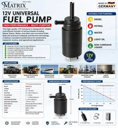 Fuel Pump Germany Fuel Pump 12V In Pakistan For Sale in Saddar | Karachi Ads