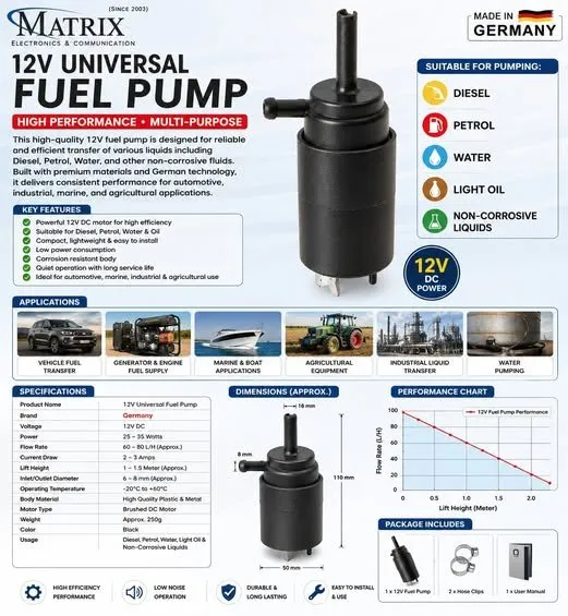 Fuel Pump Germany Fuel Pump 12V In Pakistan For Sale in Saddar | Karachi Ads - photo 1