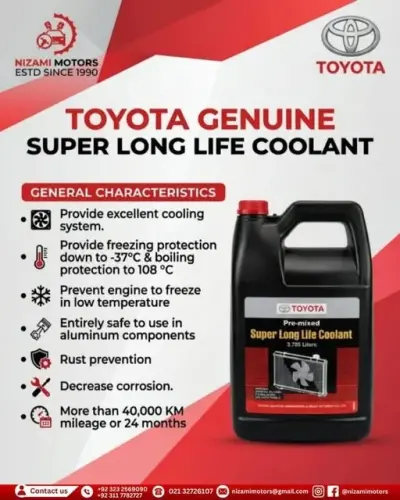 Genuine Toyota Super Long-Life Antifreeze/Coolant is the same high quality, factory-fill product found in new Toyota Vehicles. For Sale in M.A. Jinnah Road | Ka