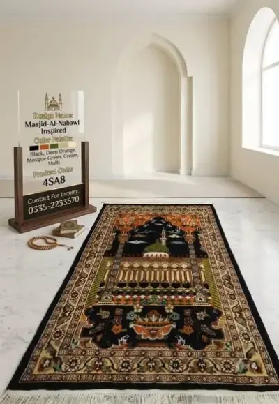 🕌 Hand-Knotted Masjid-e-Nabawi Prayer Rug ✨