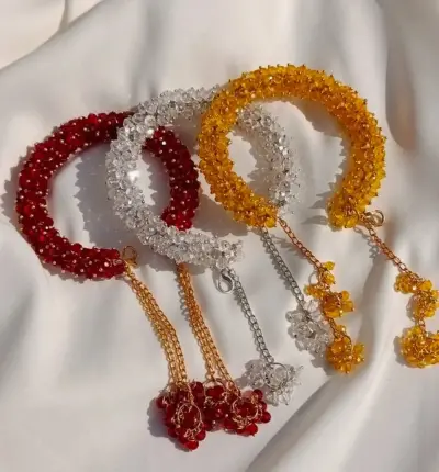 Handmade Beaded Gajra Bracelet – Elegant & Traditional
