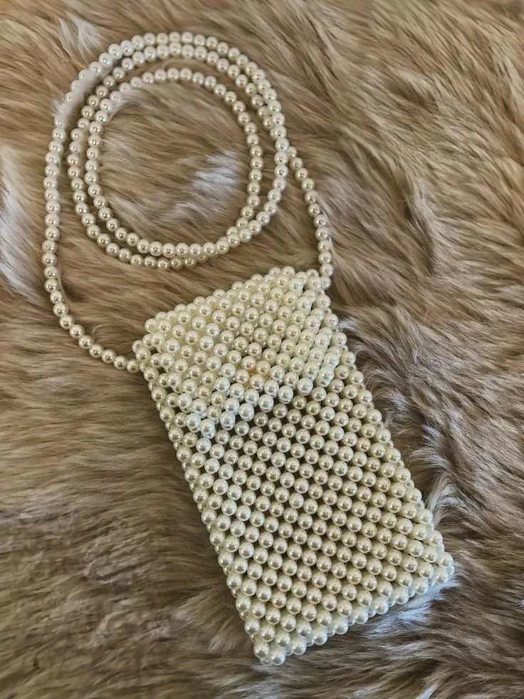 Handmade Pearl Beaded Side Pouch – Elegant & Stylish ✨ - photo 1