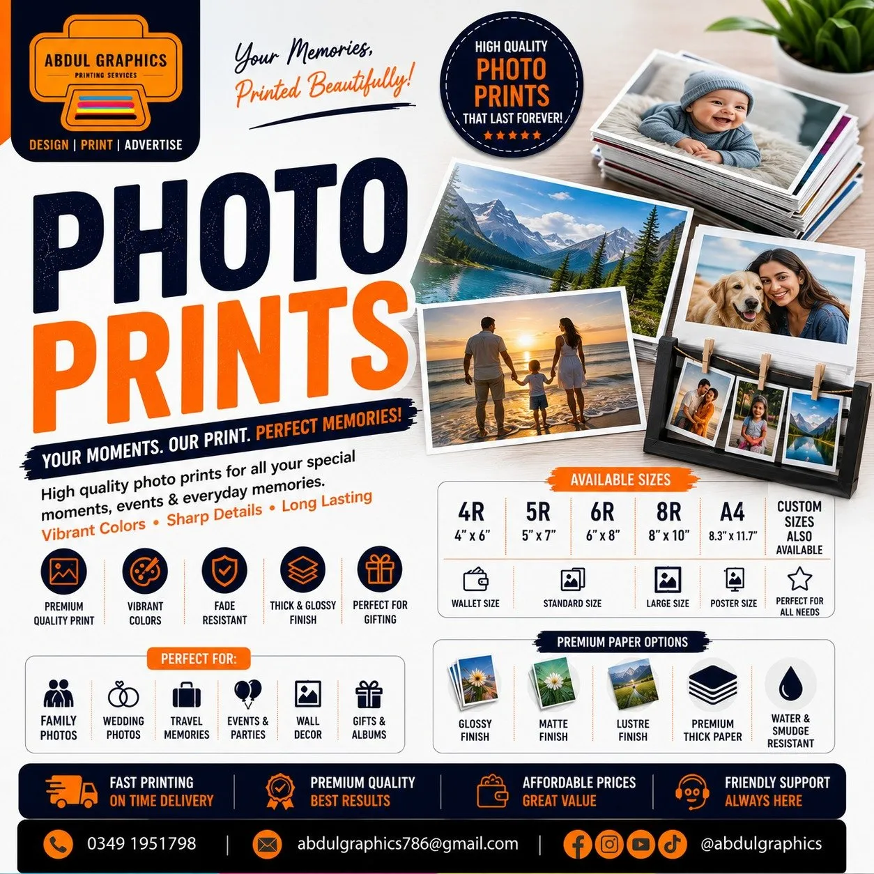 High Quality Photo Printing Services | Glossy & Matte Photo Prints | Abdul Graphics Printing Services in Pakistan Chowk | Karachi Ads - photo 1