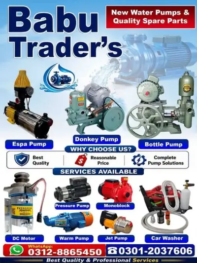 High Quality Water Pumps & Motors Available!
