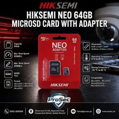 HIKSEMI NEO 64GB Professional Surveillance Grade MicroSD